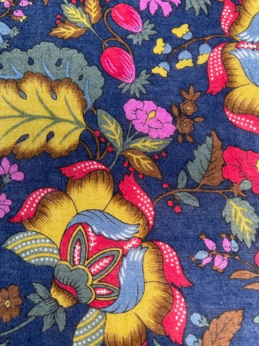 Vintage Yves Saint Laurent Floral Cotton Scarf